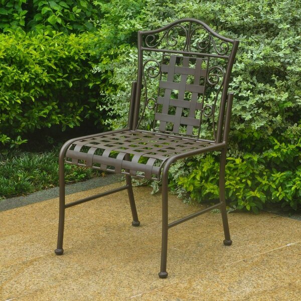 International Caravan Mandalay Iron Patio Bistro Chair, Rustic Brown, 2PK 3473-2CH-RT-BN